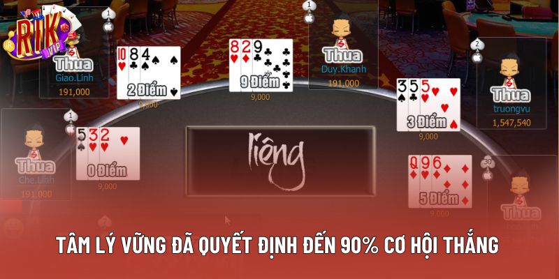 Tâm lý vững đã quyết định đến 90% cơ hội thắng 
